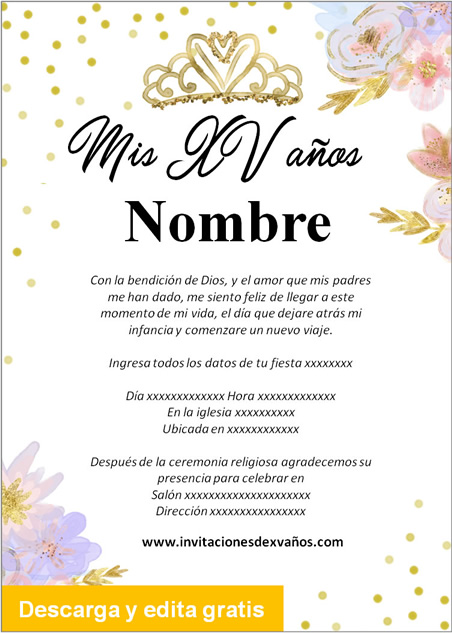 ▷ Las Mejores Invitaciones de Xv Años para editar y compartir【2020】
